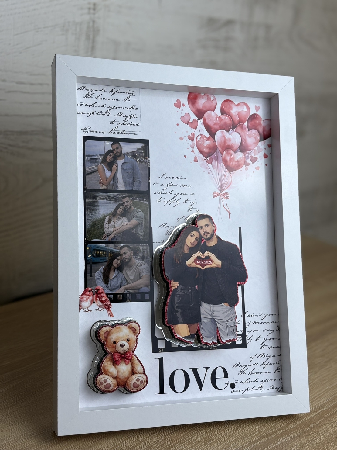 CRAFTONA Рамка с колаж от снимки – подарък за Свети Валентин