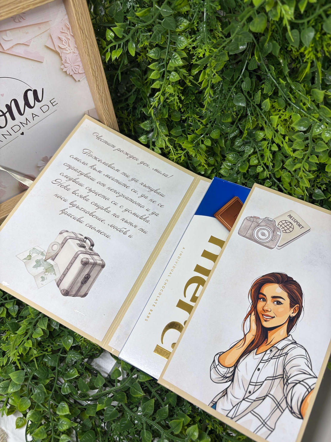 Картичка с шоколад Арт портрет | Craftona | Картички с шоколад