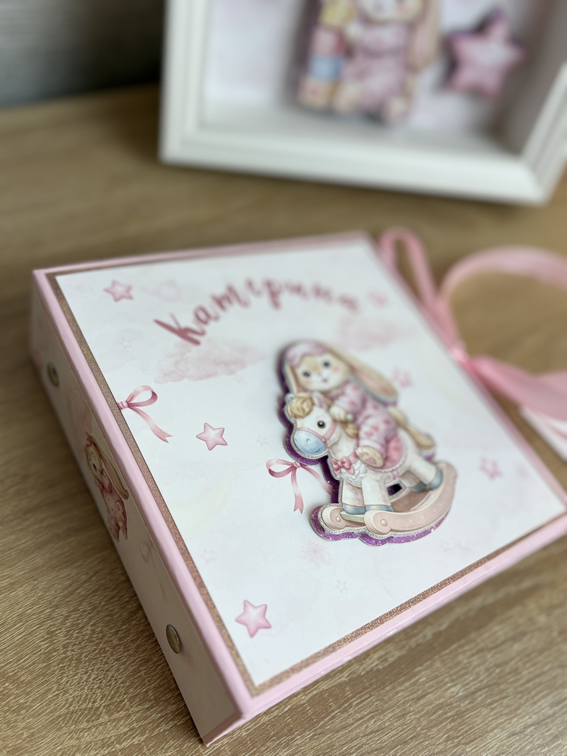 CRAFTONA Албум дневник с ринг механизъм - розови зайчета