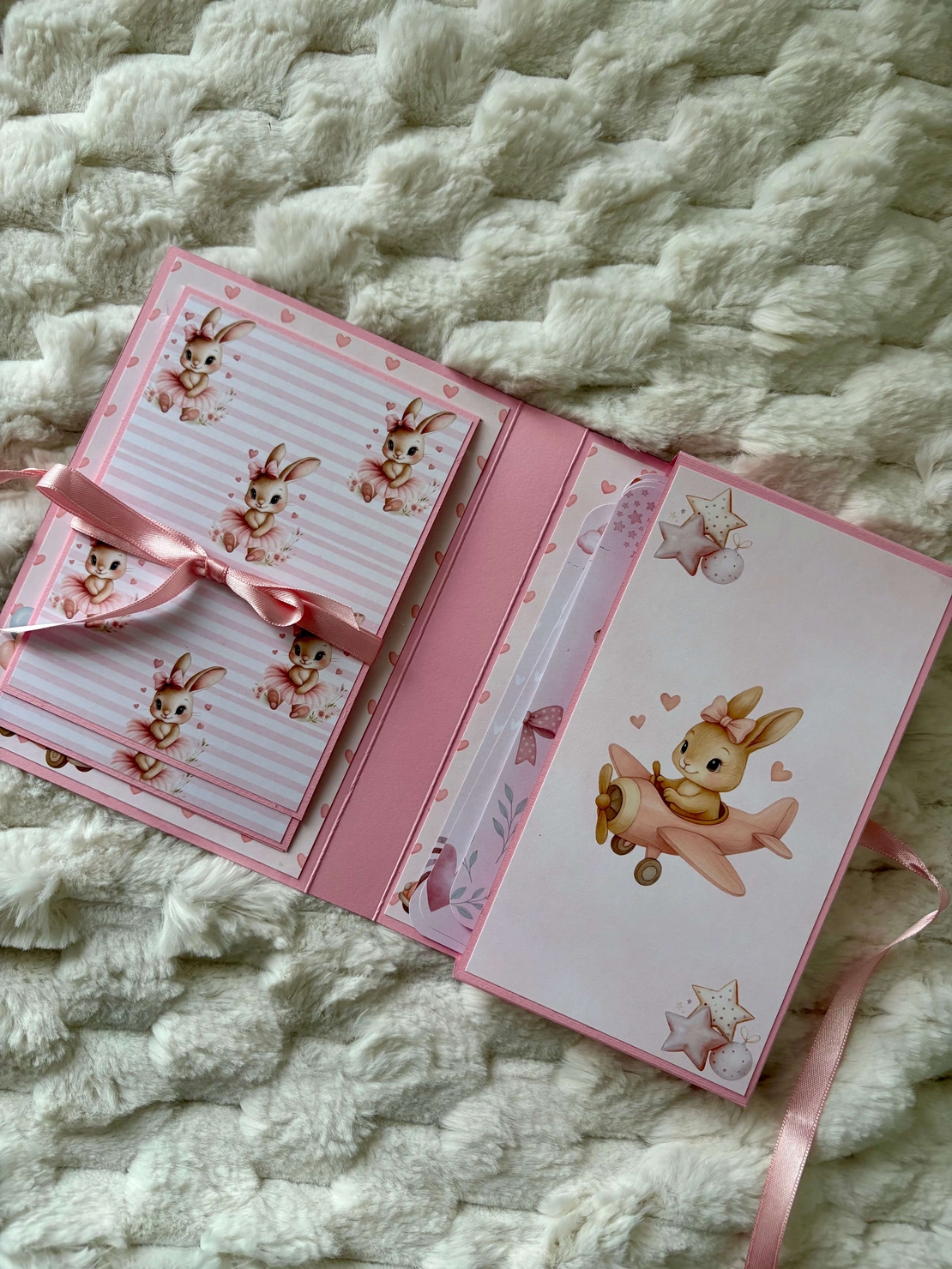 CRAFTONA Мини албум с фото карти - розово зайче