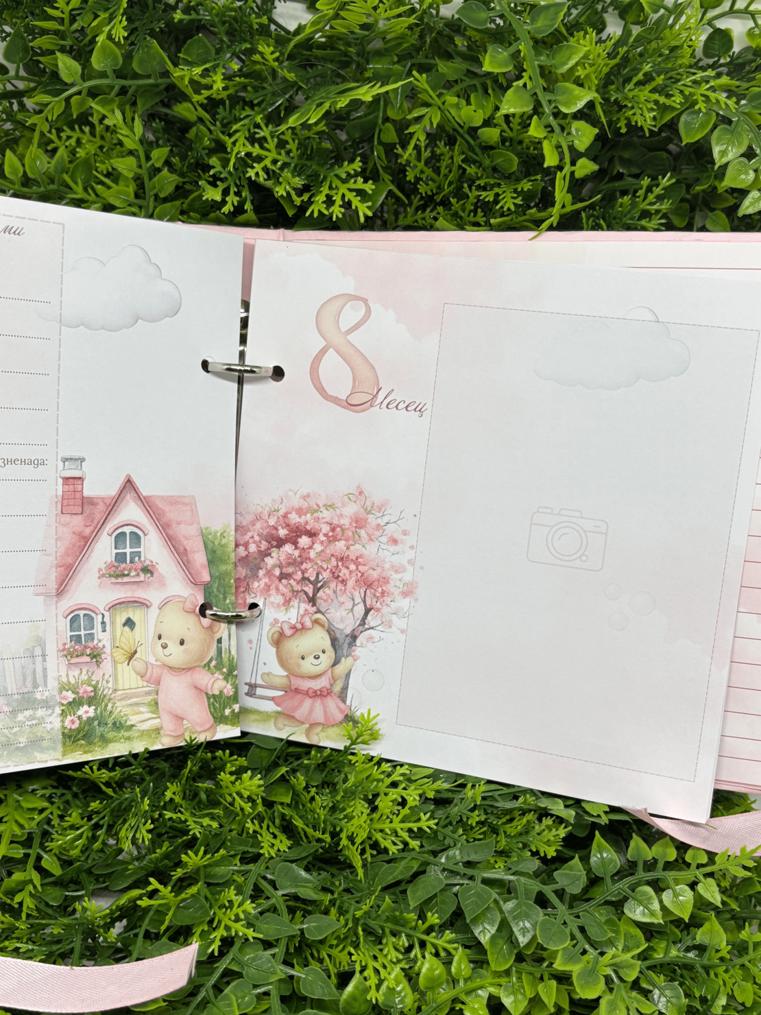 CRAFTONA Албум дневник с ринг механизъм - розово мече