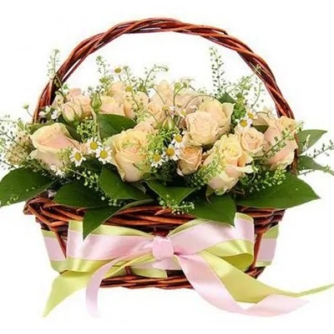 Кошница с 15 рози шампанско