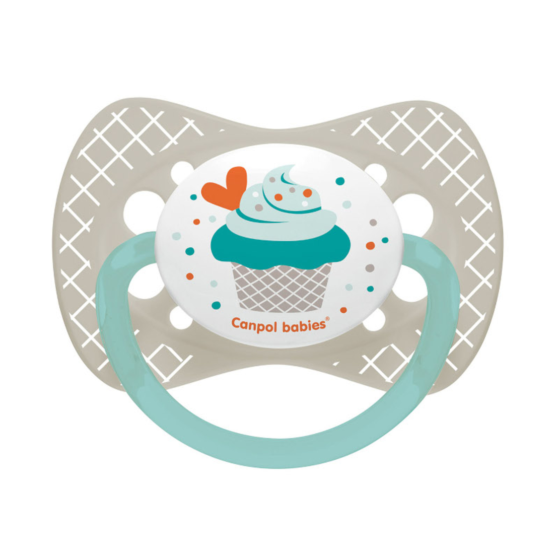Силиконова залъгалка със симетрична форма, Cupcake 6-18м