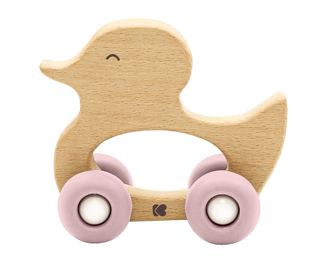 KikkaBoo Играчка дървена с чесалка Duck Pink