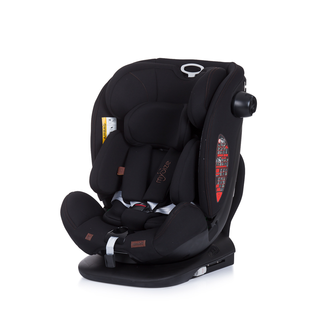Chipolino  Столче за кола 360 I-size ISOFIX 40-150 MY SIZE Черно