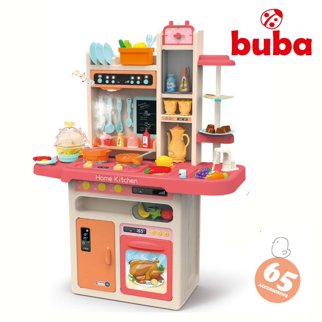  Детска кухня Buba Home Kitchen, 65 части, 889-162, розова 