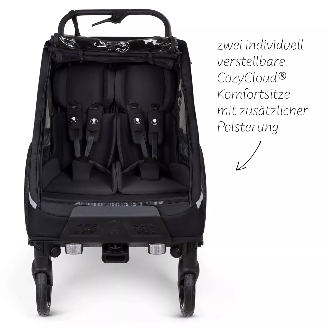 ABC Design Детска Количка за Колело Bicycle Trailer Tour Ink with 2 Comfort Seats & Air Wheels