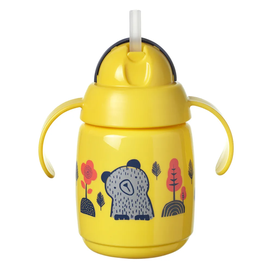 Tommee Tippee Неразливаща се Чаша със Сламка и с Дръжки SuperStar с Покритие Bacshield300 мл 6м+ Жълта