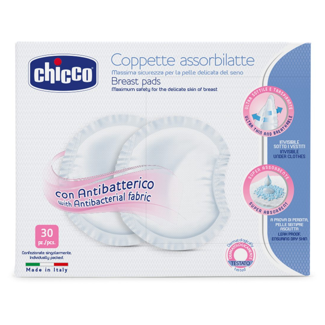 CHICCO Антибактериални подплънки за кърмачки  30 броя