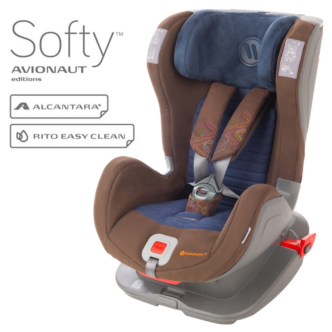  Столче за кола Avionaut Glider Softy F.02, 9-25 кг, Кафяво/Синьо 