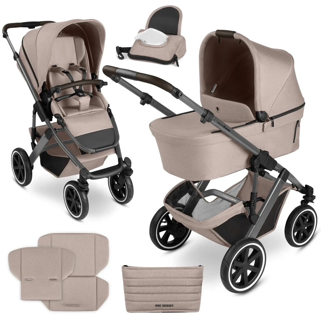 ABC Design Salsa 5 Air Camel Комбинирана Детска Количка 2 в 1