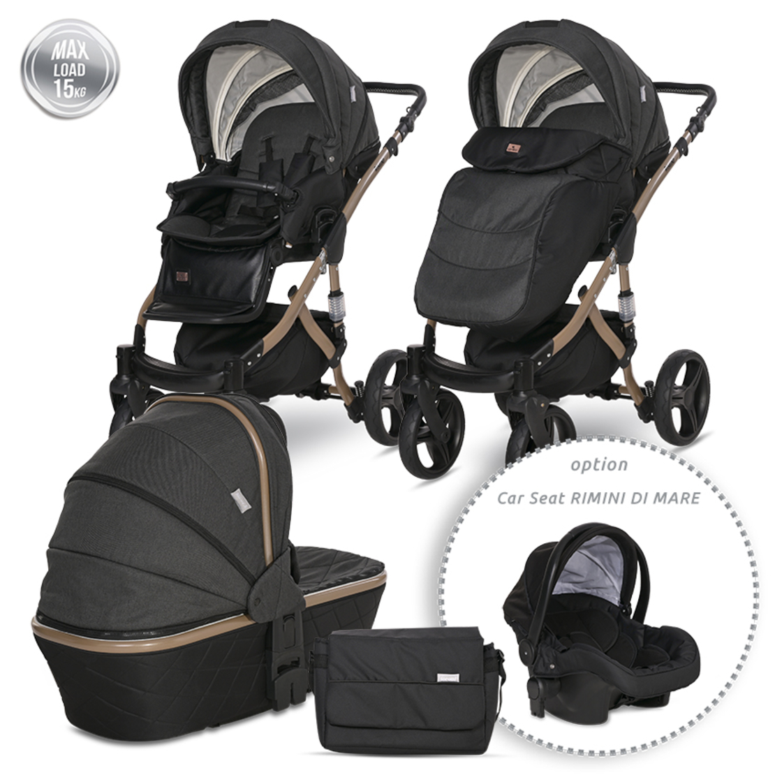 Д.КОЛИЧКА RIMINI PREMIUM  BLACK