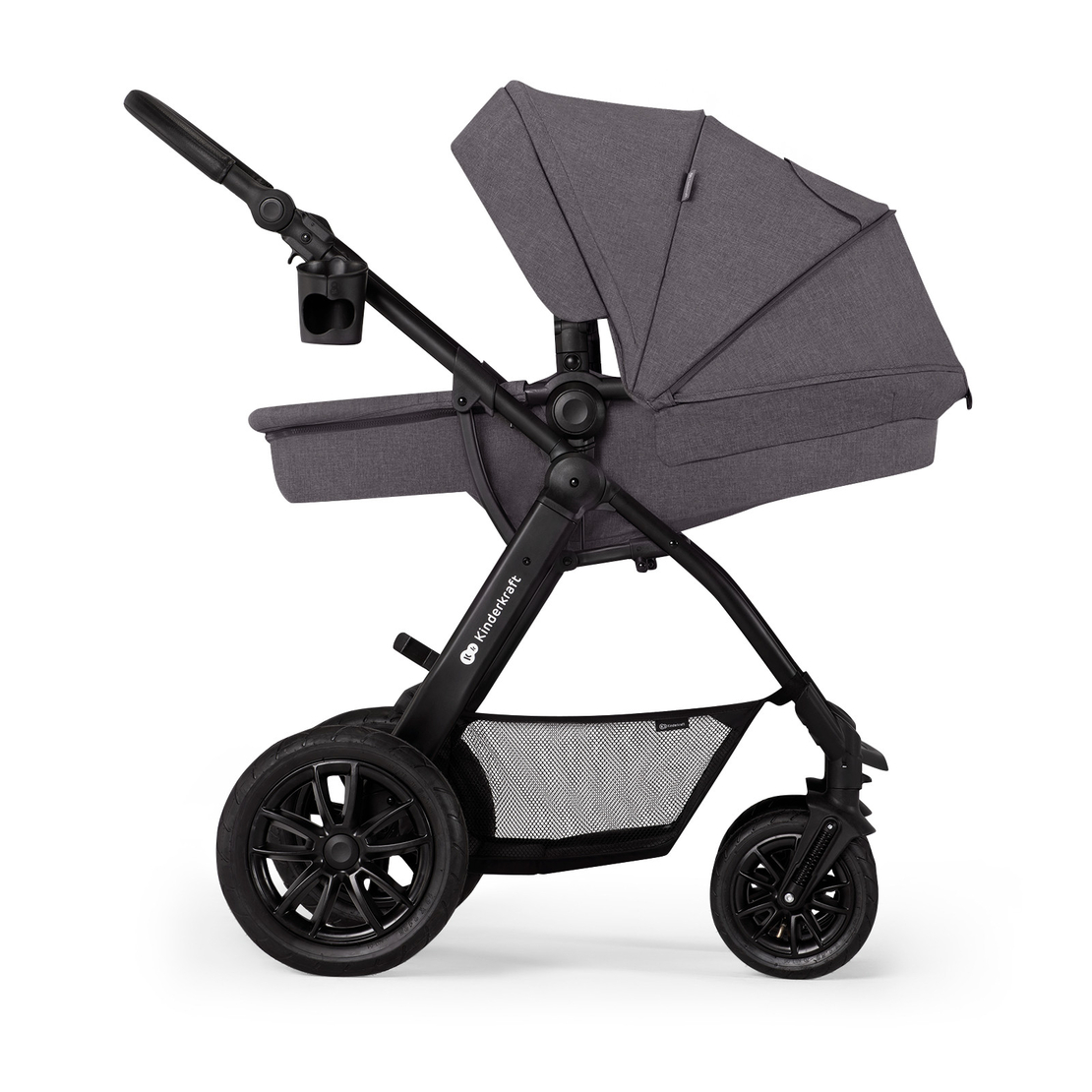 Количка KinderKraft Xmoov 2023, 3в1, Тъмно сива