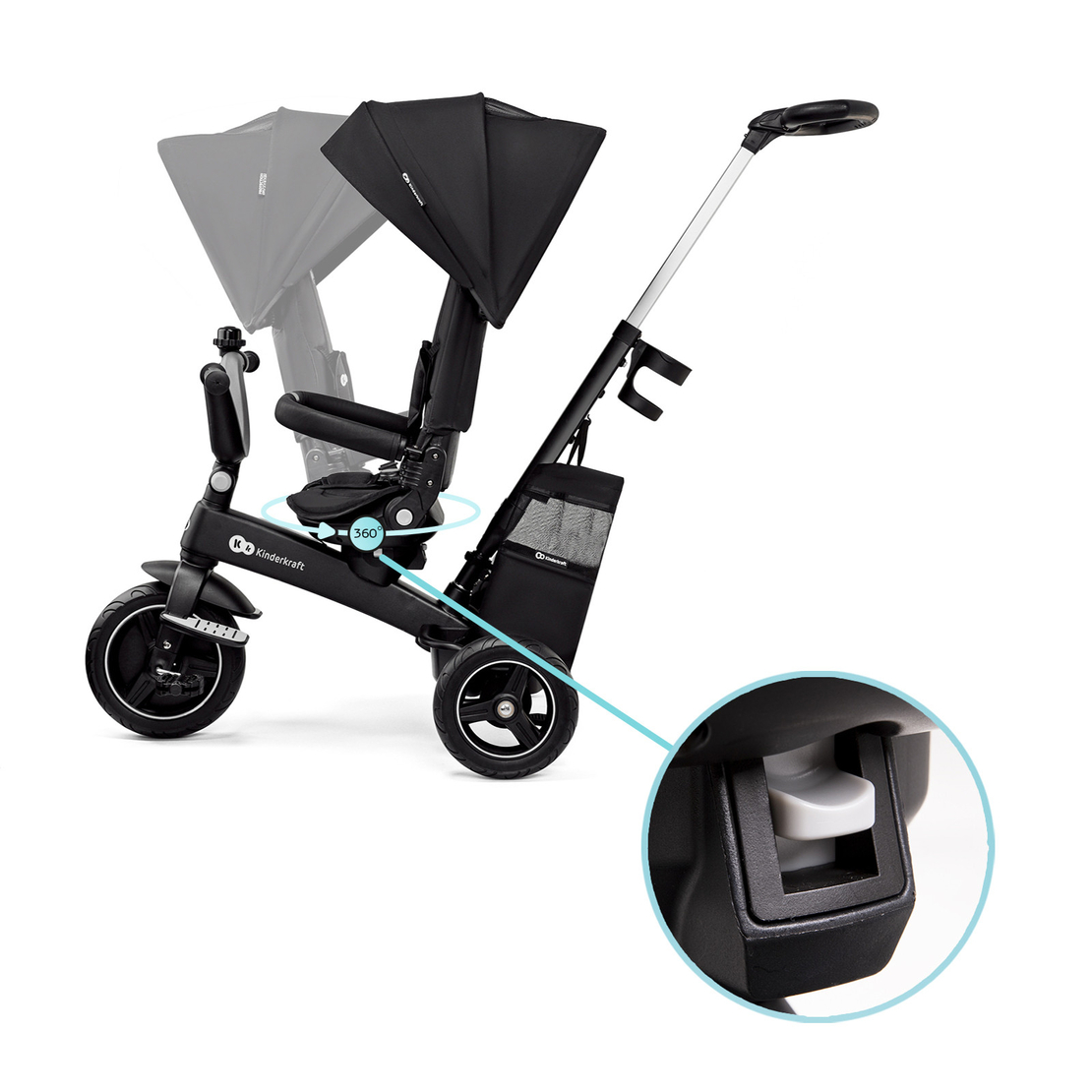  Триколка KinderKraft EASYTWIST, Черна 