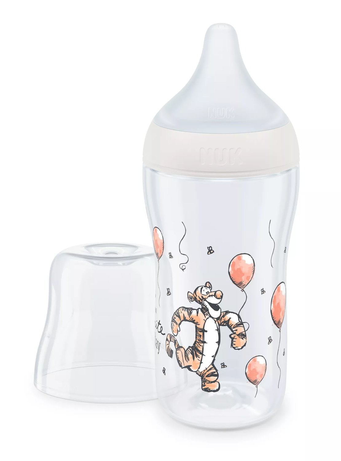 NUK Perfect Match Шише РР 260мл със Силиконов Биберон за хранене M 3+ месеца Disney Тигър