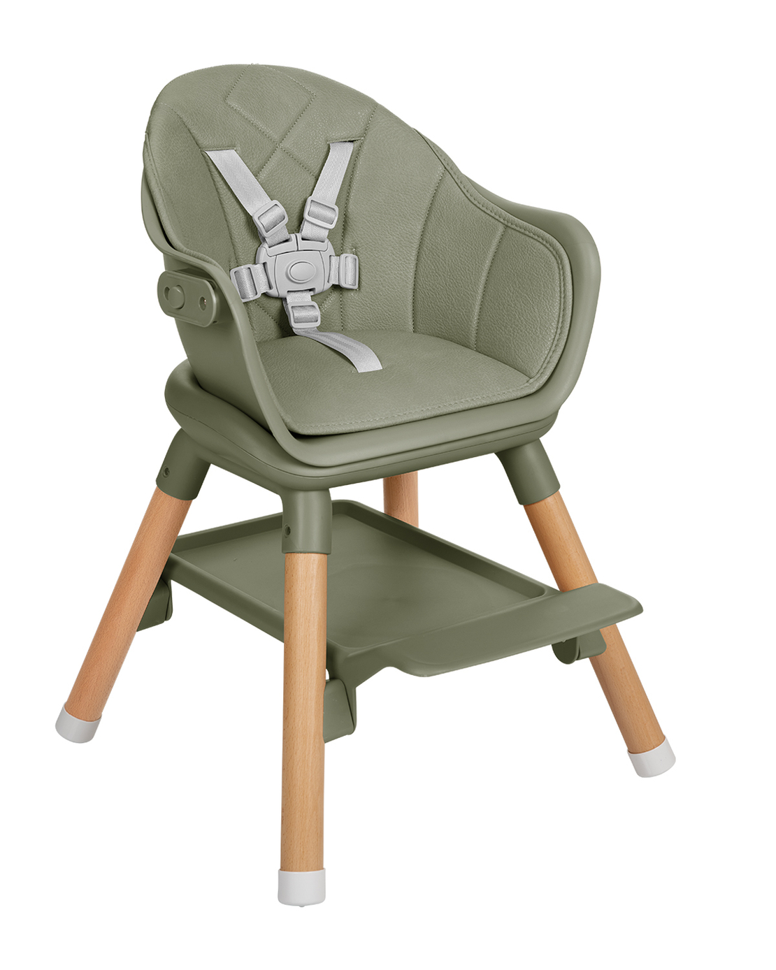 KikkaBoo Стол за Хранене 6в1 Woody Army Green 2024