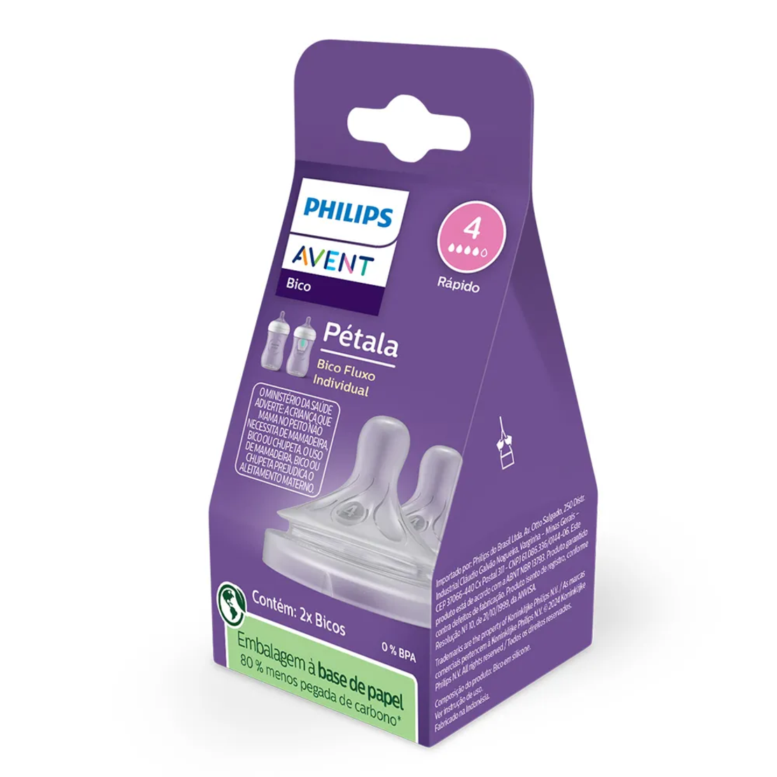 Philips AVENT SCY964/02 Natural Response Комплект от 2 Броя Биберони без протичане Поток 4 от 3м+