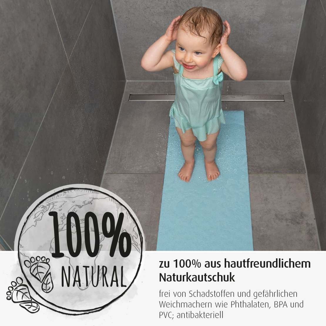  Нехлъзгаща подложка за баня XL Reer MyHappyBath , синя 