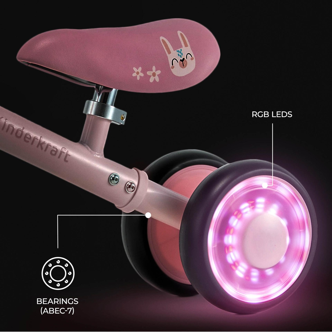 KinderKraft CUTIE FLASH PINK Колело За Баланс