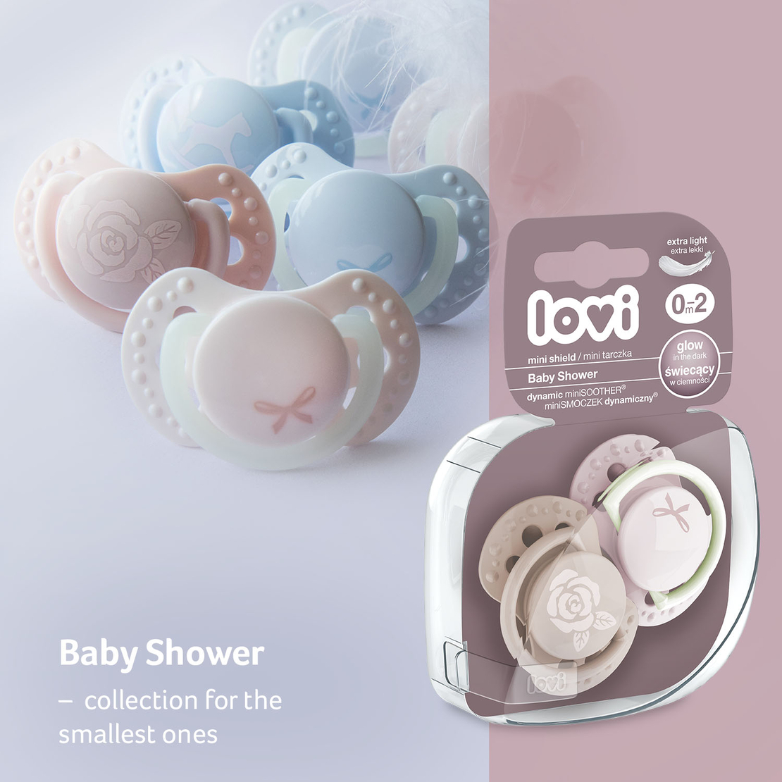 Силиконова залъгалка 2 бр Baby Shower Girl 0-2 м