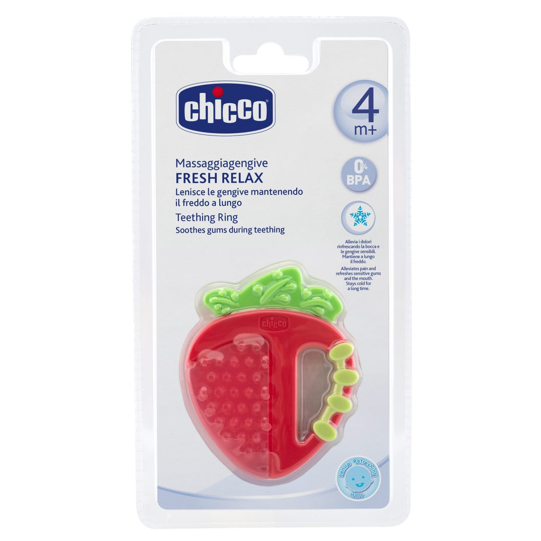 CHICCO Чесалка за изстудяване - Ябълка/Ягода  4м+