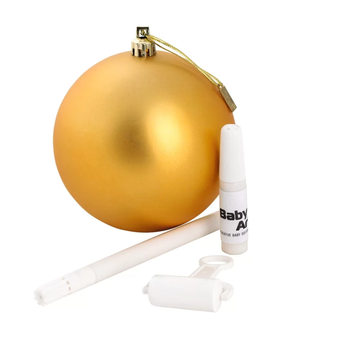 BABY ART CHRISTMAS BALL - КОЛЕДНА ТОПКА Gold mat + white