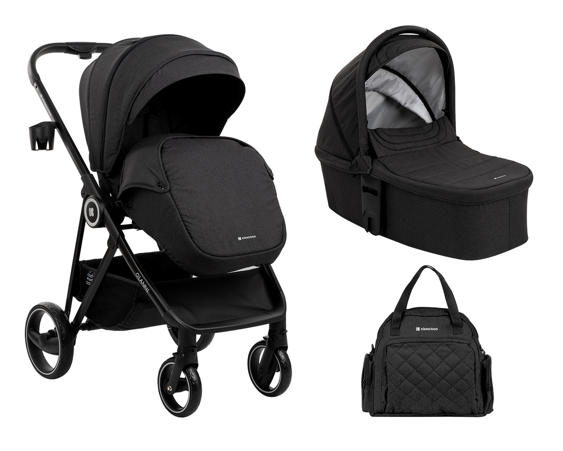 Комбинирана количка 2в1 с кош за новородено Gianni Black 2023