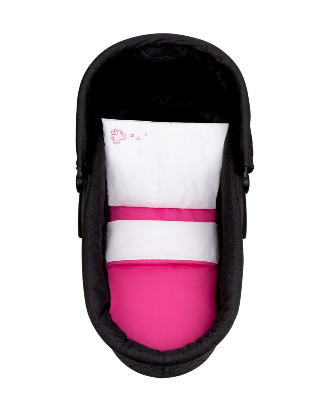 Бебешки спален комплект за количка 6 части Solid Pink