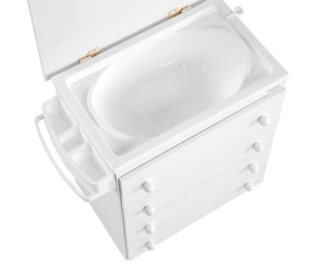 Скрин с вана за къпане и повивалник B970 white vichy blue