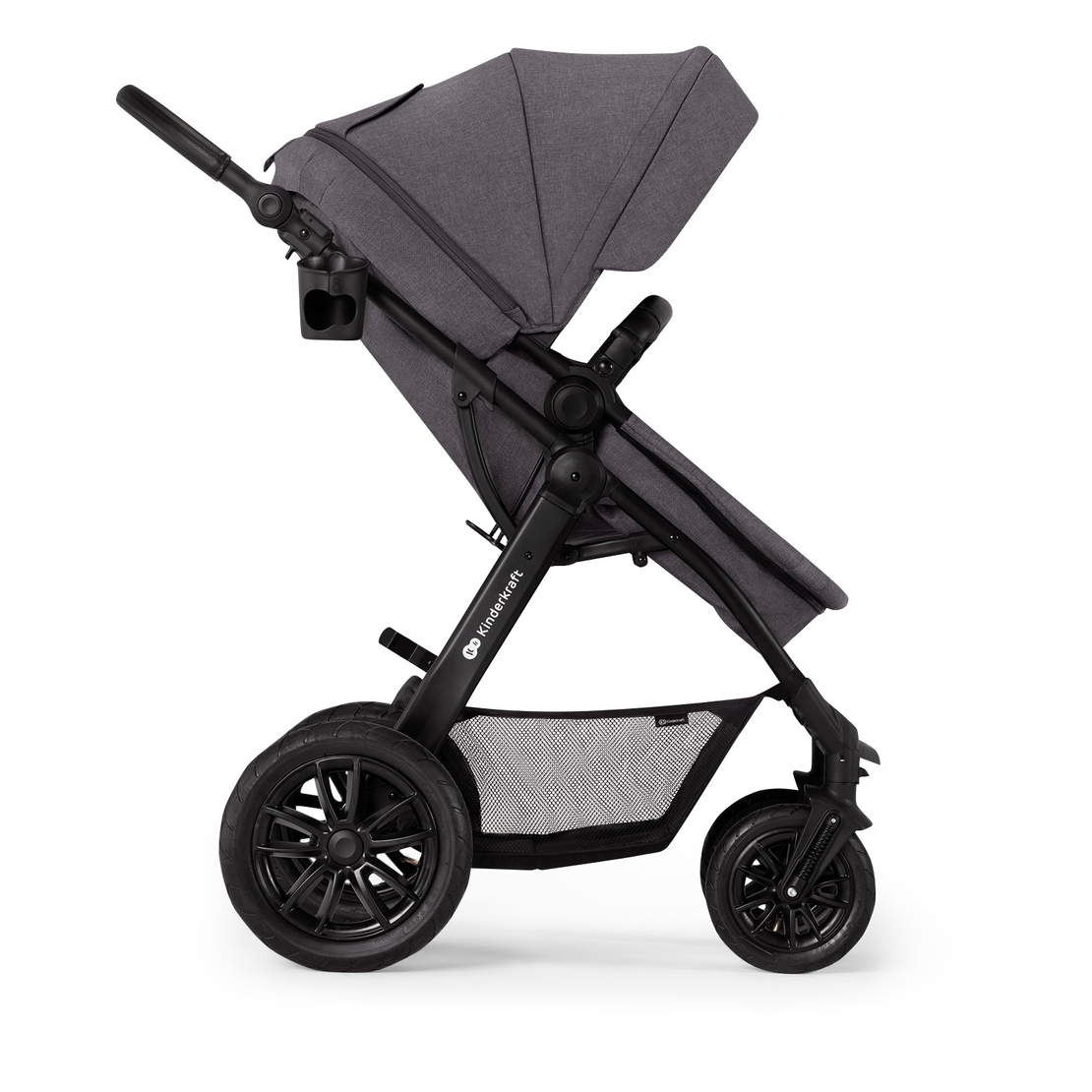 Количка KinderKraft Xmoov 2023, 3в1, Тъмно сива