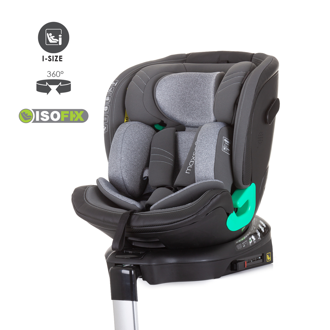 Chipolino  Столче за кола 360 I-size ISOFIX 40-150 MAX SAFE Графит