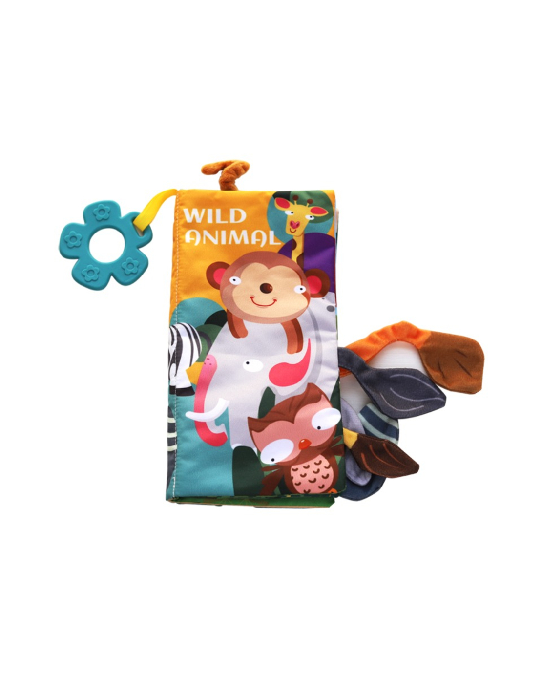 KikkaBoo Образувателна Текстилна Книжка с Чесалка Wild Animals