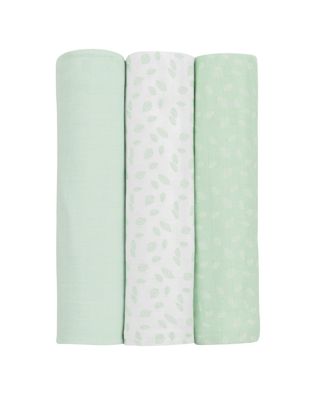Комплект 3 бр муселинови пелени 100х100 см Leaves Mint