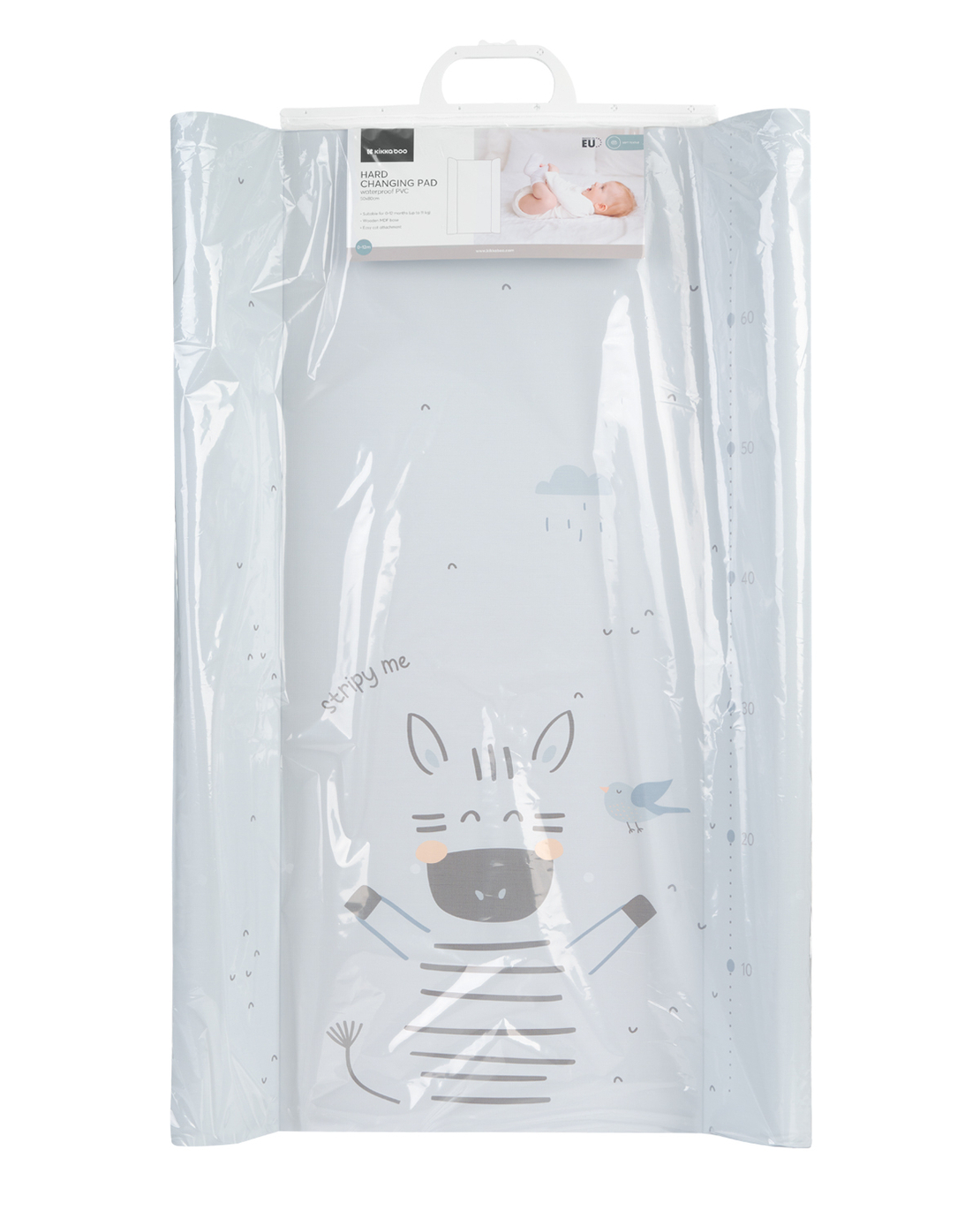 KikkaBoo Твърда PVC Подложка за Повиване 80х50см Stripy Friends