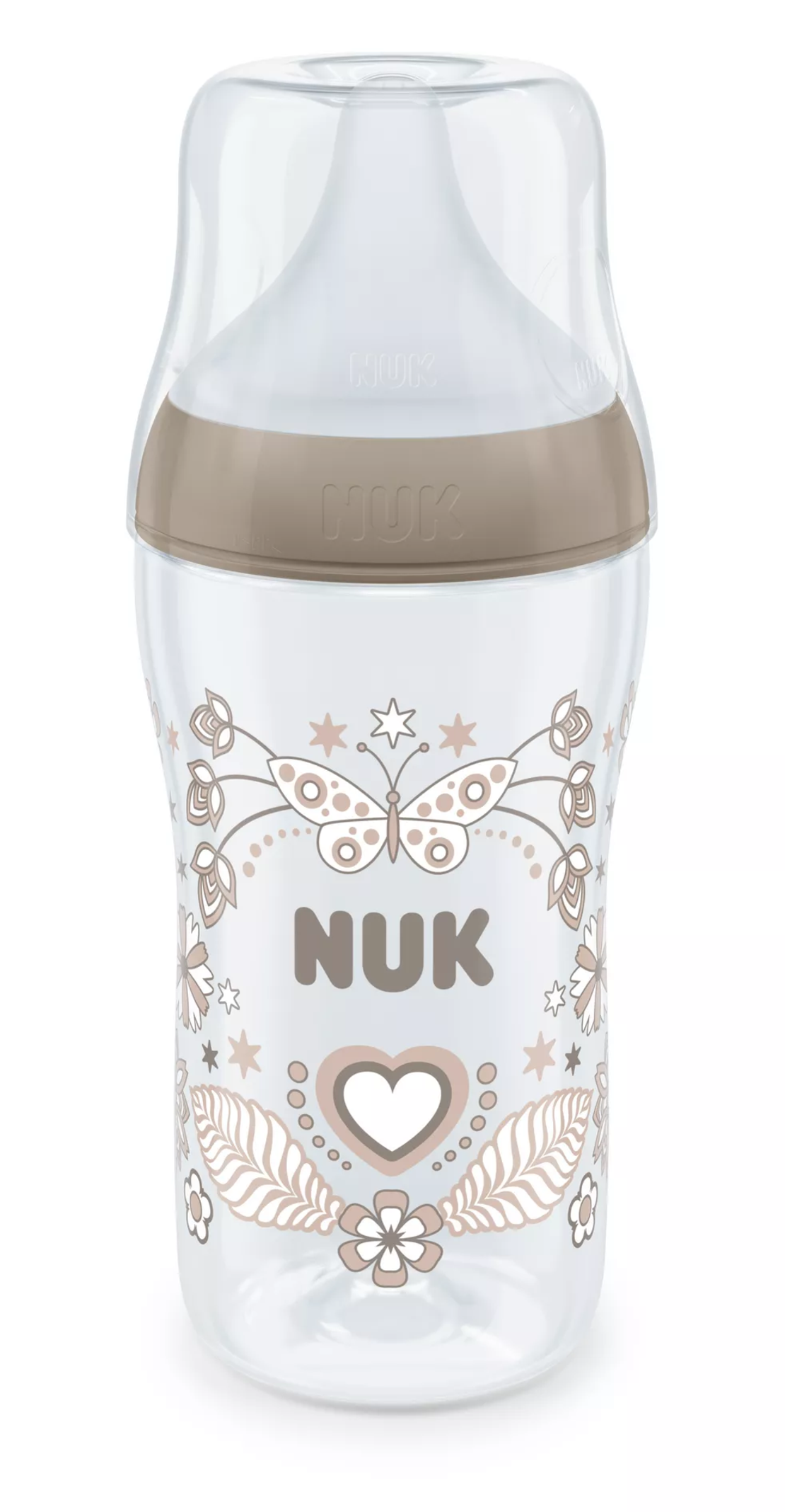 NUK Perfect Match Шише РР 260мл със Силиконов Биберон за Хранене M 3+ месеца и Сърце