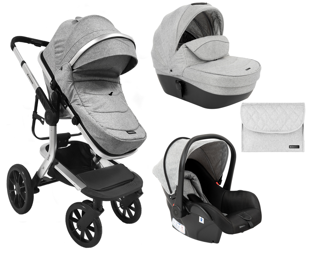 Комбинирана количка 3в1 с твърд кош Irene Grey 2023