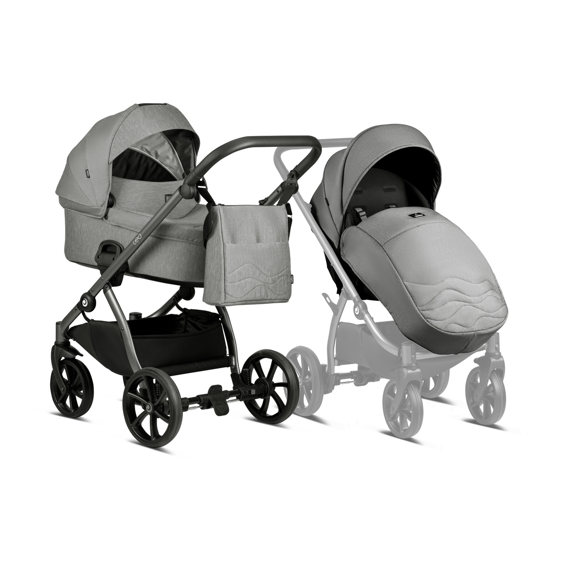 Tutis LEO Grey 108 Комбинирана Детска Количка 2 в 1