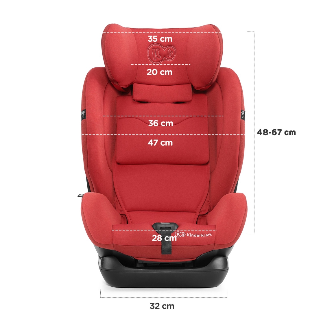  Столче за кола KinderKraft MYWAY, 0 - 36 kg, Червено 