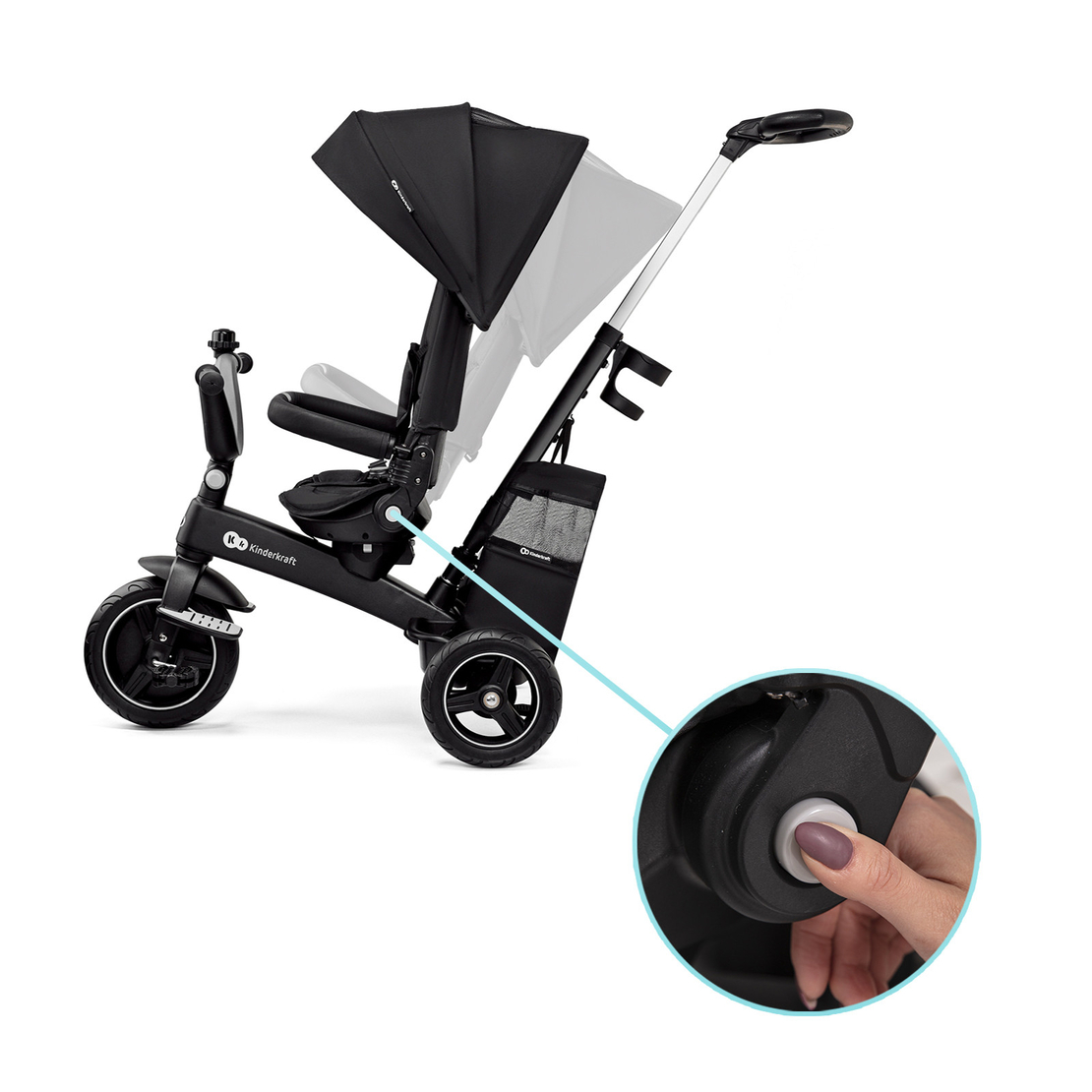  Триколка KinderKraft EASYTWIST, Черна 
