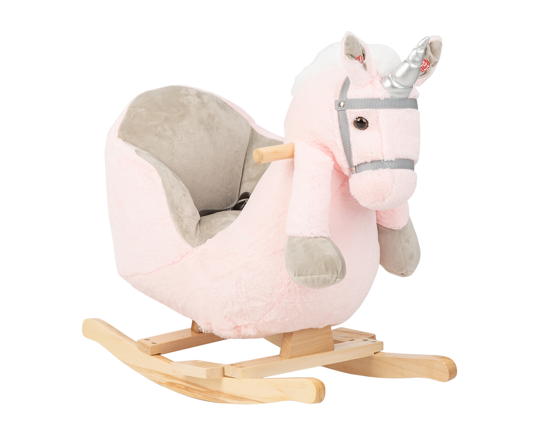 KikkaBoo Люлка със седалка и звук Pink Horse