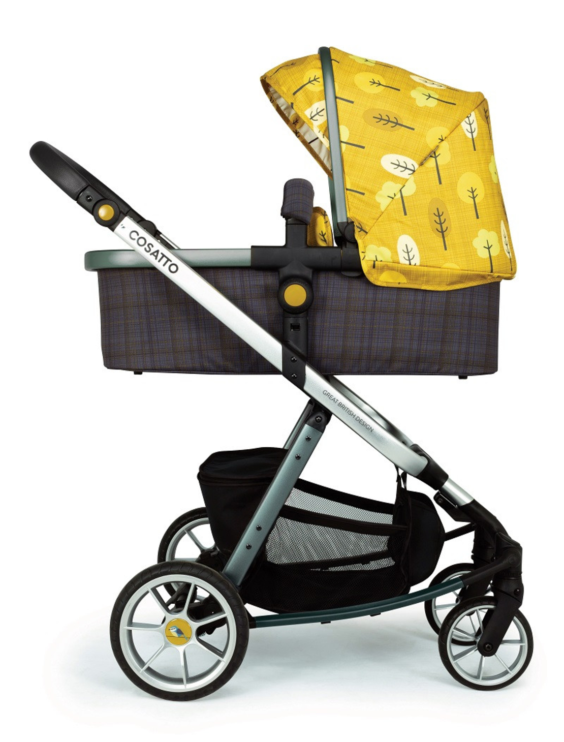 Комплект количка Cosatto Giggle Quad Spot the birdie 5в1, i-Size база и чувалче за крака