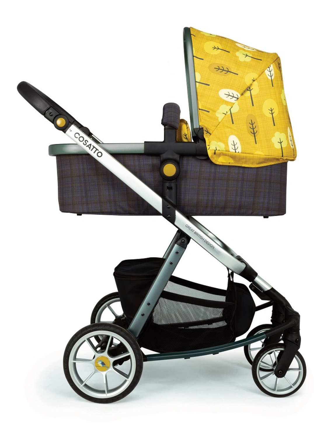 Комплект количка Cosatto Giggle Quad Spot the birdie 5в1, i-Size база и чувалче за крака