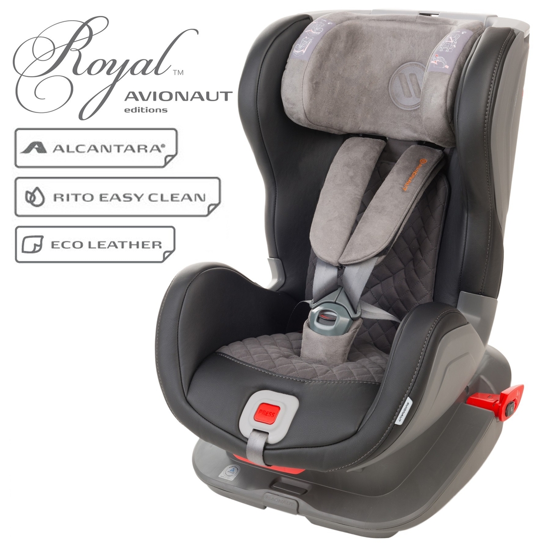  Столче за кола Avionaut Glider Royal L.01, 9-25 кг, Черно 