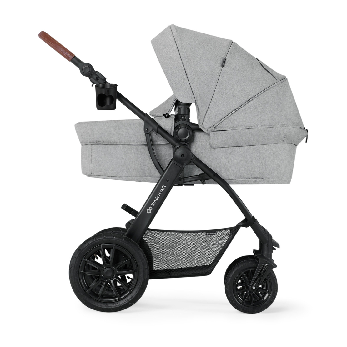 Количка KinderKraft Xmoov 2023, 3в1, Светло сива