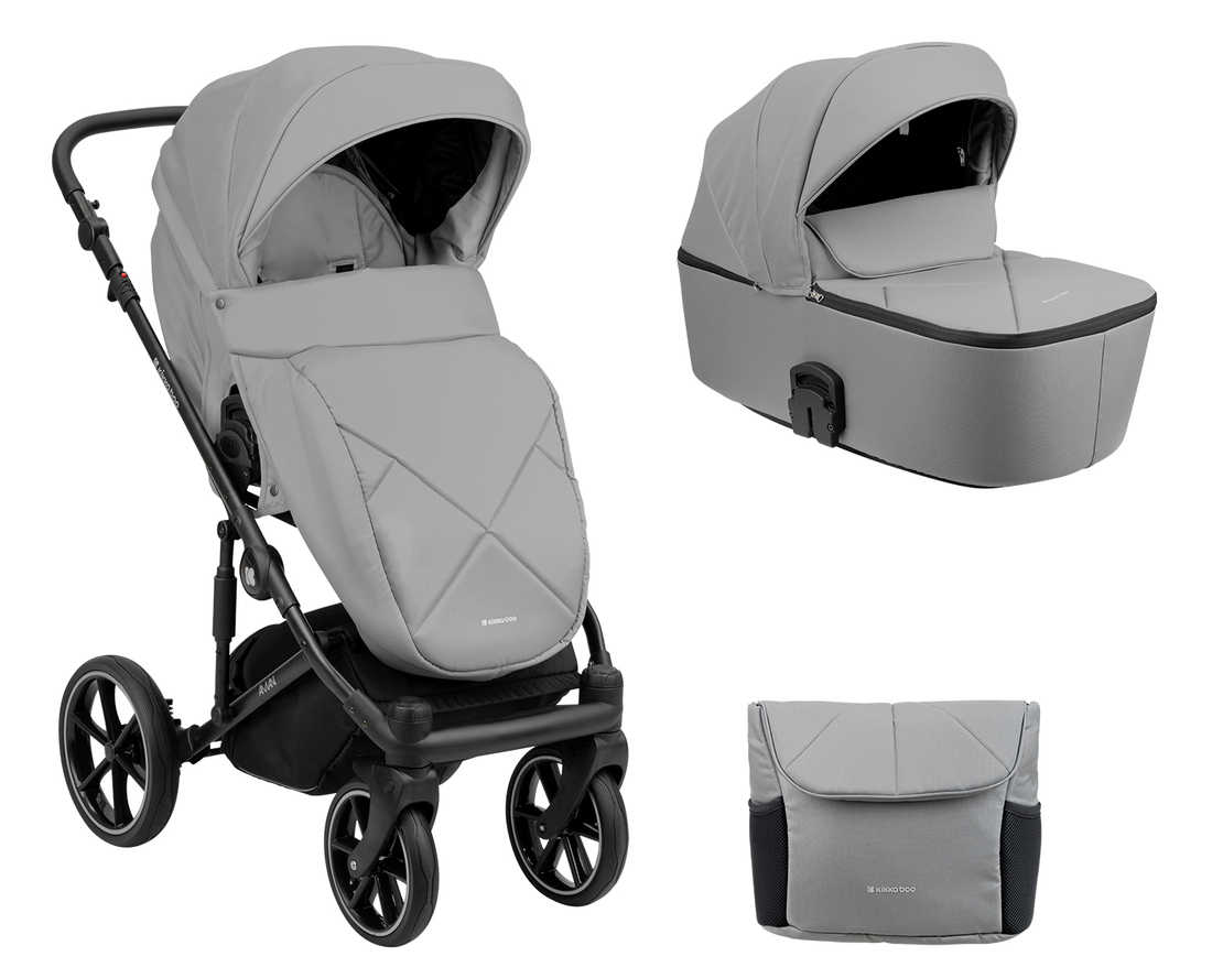 Комбинирана количка 2в1 с твърд кош Amani Grey