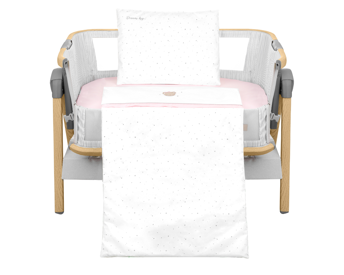 Бебешки спален комплект за мини-кошара 3ч Dream Big Pink