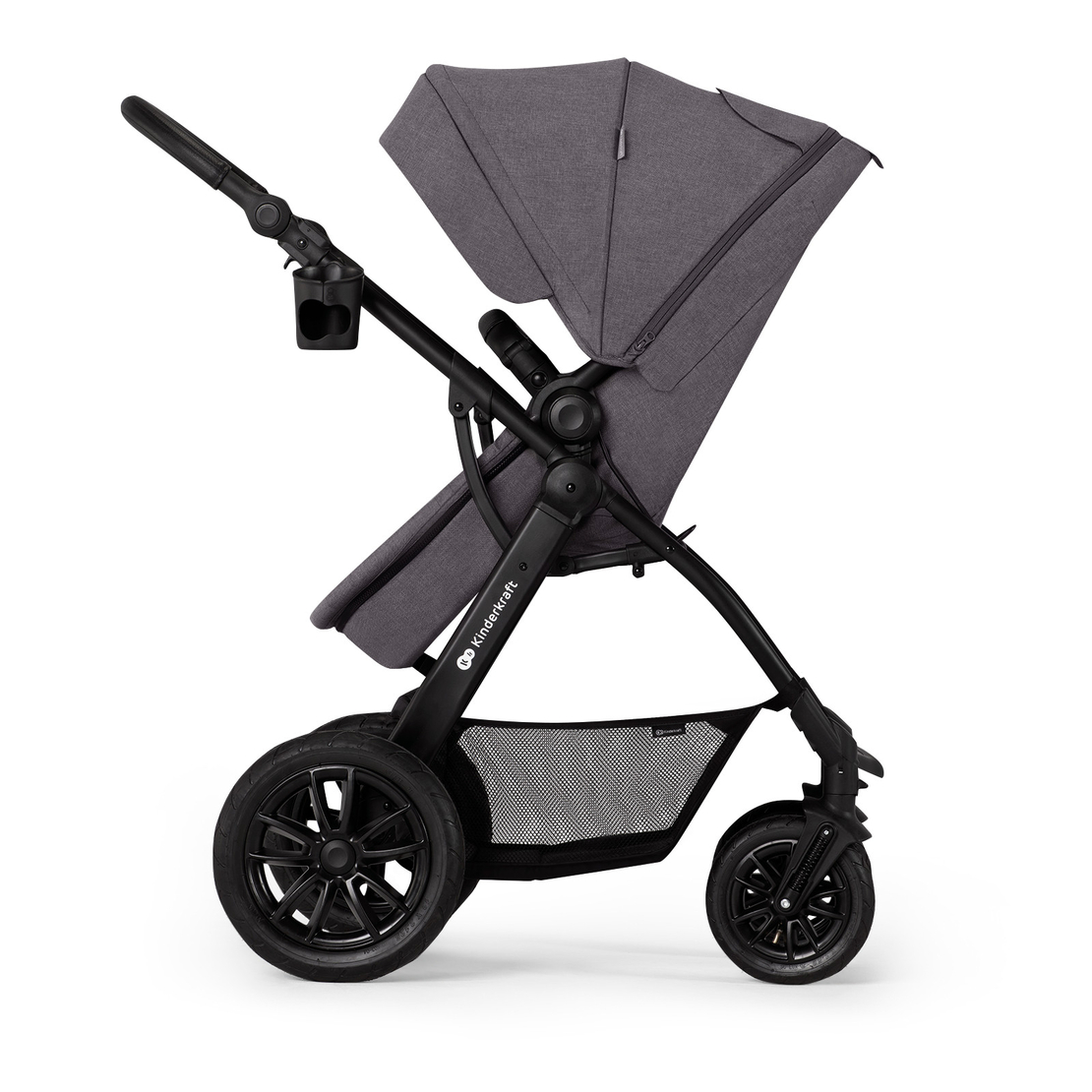 Количка KinderKraft Xmoov 2023, 3в1, Тъмно сива