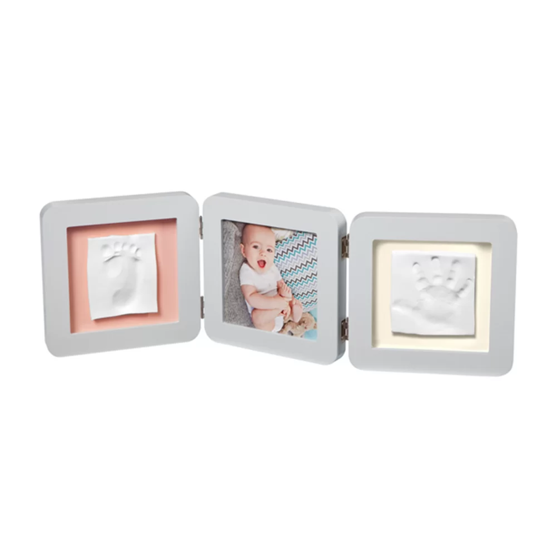 BABY ART MY BABY STILE РАМКА ЗА СНИМКА С 2 ОТПЕЧАТЪКА С ПАСТЕЛНА РАМКА С ЦВЕТНО ПАСПАРТУ