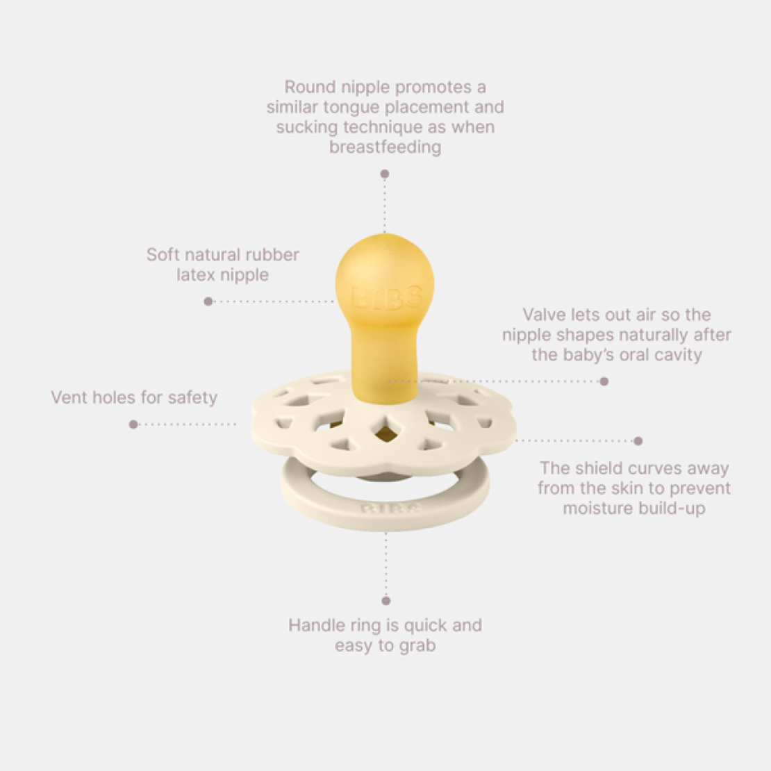 BIBS Boheme Залъгалка от Каучук 1 Брой цвят Blossom от 0-6 месеца