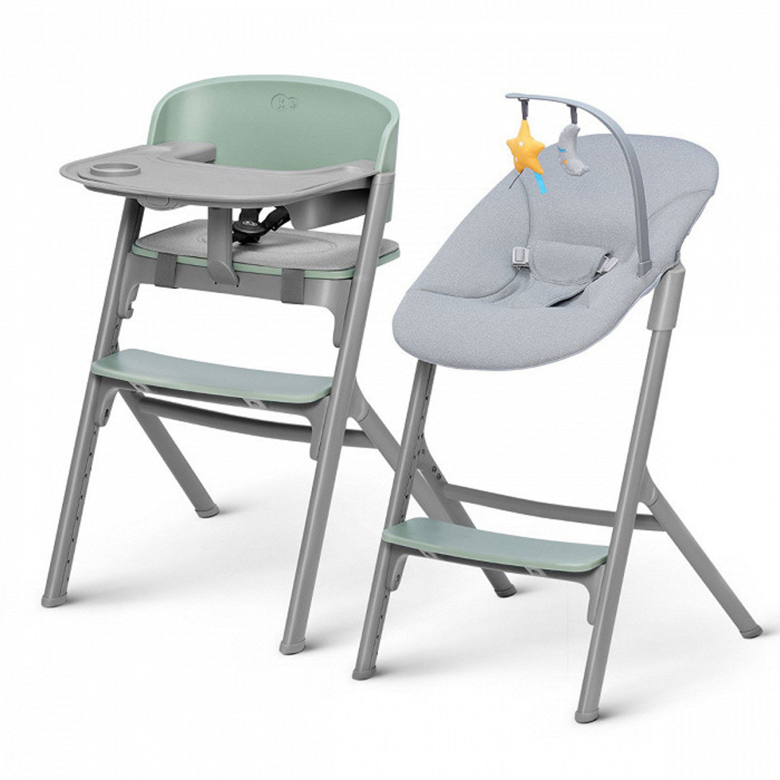  Столче за хранене KinderKraft LIVY + шезлонг CALMEE, зелено 